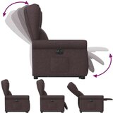  Električni naslonjač na podizanje od tkanine tamnosmeđi | shoptok.hr