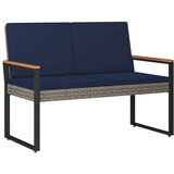  Zunanja klop z blazino Siva in mornarsko modra 107 x 61 x 80 cm, (5000272849) | Shoptok.si
