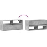  Zidni TV ormarić s LED svjetlima boja betona 100x31x45 cm | shoptok.hr