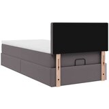 vidaXL Otomanski okvir kreveta s madracem sivi 90x190cm umjetna koža | shoptok.hr