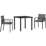  3-dijelni set za vrtno blagovanje siva poli ratan | shoptok.hr