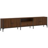 Maison Chic TV omarica - TV stojalo - Televizijska omarica s predalom rjav hrast 200x25x44 cm inženirski les, (21702329) | Shoptok.si