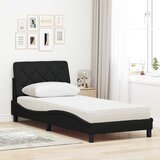  Krevet s madracem crni 90x190 cm od tkanine | shoptok.hr