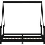  Otroški posteljni okvir črn 70x140 cm trdna borovina, (20916911) | Shoptok.si