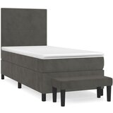 Maison Chic Box spring postelja - Vzmetna postelja z vzmetnico temno siv 90x190 cm žamet SL20678, (21893619) Cene