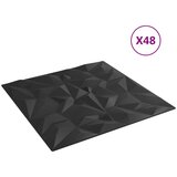  Zidne panele 48 pcs Crna 50 x 50 cm XPS pjena - Crna 48 | shoptok.hr