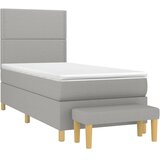  Okvir kreveta s oprugama i madrac svjetlosivi 90x200cm tkanina | shoptok.hr