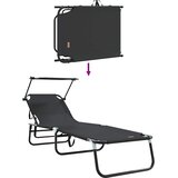 Sklopiva ležaljka za sunčanje Crna 190 x 57 x 81 cm oxford | shoptok.hr