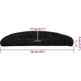  Prostirke za stepenice 30 kom 56x17x3 cm Crne poluokrugle | shoptok.hr