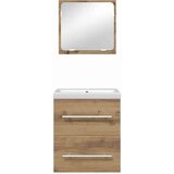 vidaXL Komplet pohištva za kopalnico s predalom 2 pcs Črni hrast | Shoptok.si