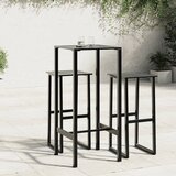  Barski stol crni 50x50x110 cm od čelika obloženog prahom | shoptok.hr