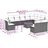  11-dijelni set vrtnih sofa od poliratana s jastucima bež | shoptok.hr