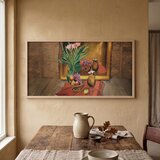 Wallxpert uramljena MDF slika ARTSNTMDL1, mrtva priroda sa cvećem, voćem i bokalima, 50 x 120 cm Cene