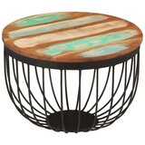 vidaXL Klubska mizica Ø50x35 cm trden predelan les in jeklo | Shoptok.si