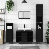 Maison Chic Kopalniška omarica - Kopalniški kabinet črna 80x33x60 cm inženirski les, (21794822) | Shoptok.si