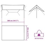 vidaXL Ponjava za kampiranje siva in oranžna 360x294 cm vodoodporna | Shoptok.si