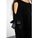 Trendyol Black Sleeve Detailed Knitwear Sweater Cene