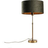 QAZQA Tafellamp brons met ovale velours kap groen 35cm - Parte | Shoptok.si