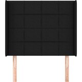  Uzglavlje s ušima crno 93x16x118/128 cm od tkanine | shoptok.hr