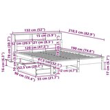 vidaXL Krevet s regalom za knjige bez madraca 120x190 cm od borovine | shoptok.hr