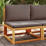 vidaXL Vrtna sofa bez naslona za ruke s jastucima masivno drvo bagrema | shoptok.hr
