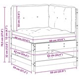  Vrtni kutni kauč Masivna borovina Vosak Smeđa - Vosak smeđa bor kutna sofa | shoptok.hr