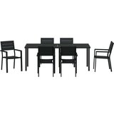  Vrtni set za objed 7 pcs Crna Čelik s prahom premazan | shoptok.hr