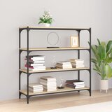 vidaXL Ormarić za knjige boja hrasta 100x33x100 cm od drva i čelika | shoptok.hr