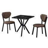 Hanah home Set Trpezarijski sto i 2 stolice Elma Brown Black | Eponuda.com