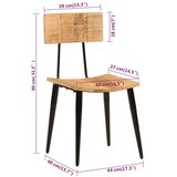  Blagovaonske stolice 2 kom 44x40x80 cm od masivnog drva manga | Eponuda.com