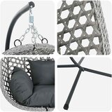  Viseća jaja stolica antracit i siva 104 x 100 x 191 cm | shoptok.hr
