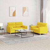  2-dijelni set sofa s jastucima svjetložuti od tkanine | shoptok.hr