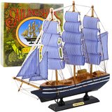  Kolekcionarski model ukrasnog jedrenjaka bijelo-plave boje 33x31cm | shoptok.hr