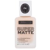 Revolution Relove Super Matte 2 in 1 Foundation & Concealer puder za vse tipe kože 24 ml odtenek F6 | Shoptok.si