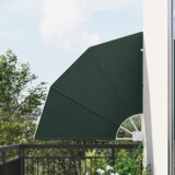 vidaXL Zaslon za zasebnost na balkonu Temno zelena 115 x 115 cm blago | Shoptok.si