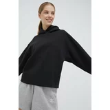 Adidas Pulover Premium Essentials Short Hoodie ženski, črna barva, s kapuco