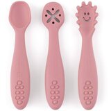 Petite&Mars Silikonske žlice za trening od 3 kom 6 m+ Take&Match, Dusty Rose | shoptok.hr