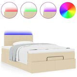 vidaXL Otomanski okvir kreveta s madracem krem 120x200cm od tkanine | shoptok.hr