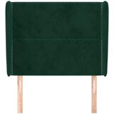  Uzglavlje s ušima tamnozeleno 93x23x118/128 cm baršunasto | shoptok.hr