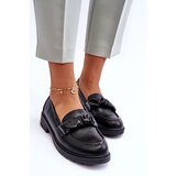 S. BARSKI Leather Loafers Half-Boots on Flat Heel Black SBarski HY335 | shoptok.hr