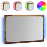 Kopalniško Ogledalo - Zrcalo - Kozmetično ogledalo z LED lučkami starinski les 60x8,5x38 cm, (21697849)