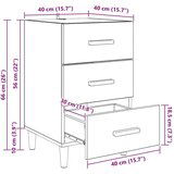vidaXL Nočna omarica Črni hrast 40 x 40 x 66 cm Konstruiran les | Shoptok.si