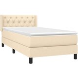  Okvir kreveta s oprugama i madrac krem 80x200 cm od tkanine | shoptok.hr