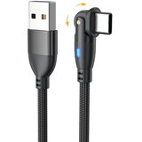 INF 2-Pack USB na Type-C 180° vrtljiv polnilni podatkovni kabel - najlonsko pleten Black 3 m, (5000277020) Cene