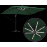  Kantileverski Roma suncobran s LED-ima Zeleni 352x251x265 cm Aluminijski | shoptok.hr