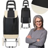 springos kolica za kupovinu, crna - krem | shoptok.hr