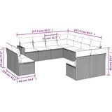  11-dijelni set vrtnih sofa od poliratana s jastucima crni | shoptok.hr