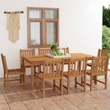  Vrtni blagovaonski set od 9 dijelova 200 x 100 cm masivno tikovino drvo | shoptok.hr