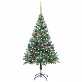vidaXL Novoletna jelka z LED lučkami, bučkami in storži 150 cm | Shoptok.si