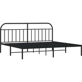  Metalni okvir za krevet s uzglavljem crni 200x200 cm | shoptok.hr
